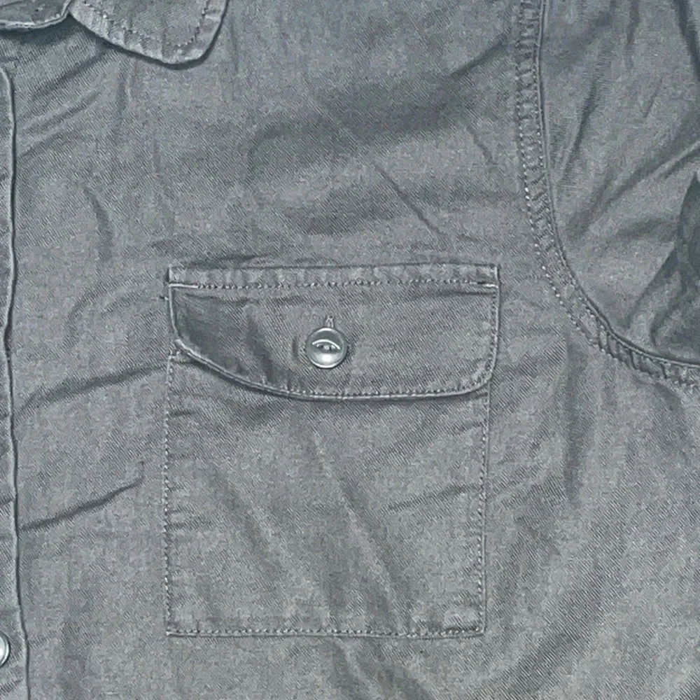Quince Women's Large Dark Gray Cotton Linen Twill Coverall Jumpsuit Short Sleeve